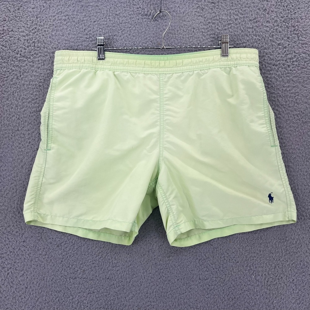 Polo by Ralph Lauren Swim Shorts‎ Neon Green Men Medium 38" Waist 5" Inseam READ